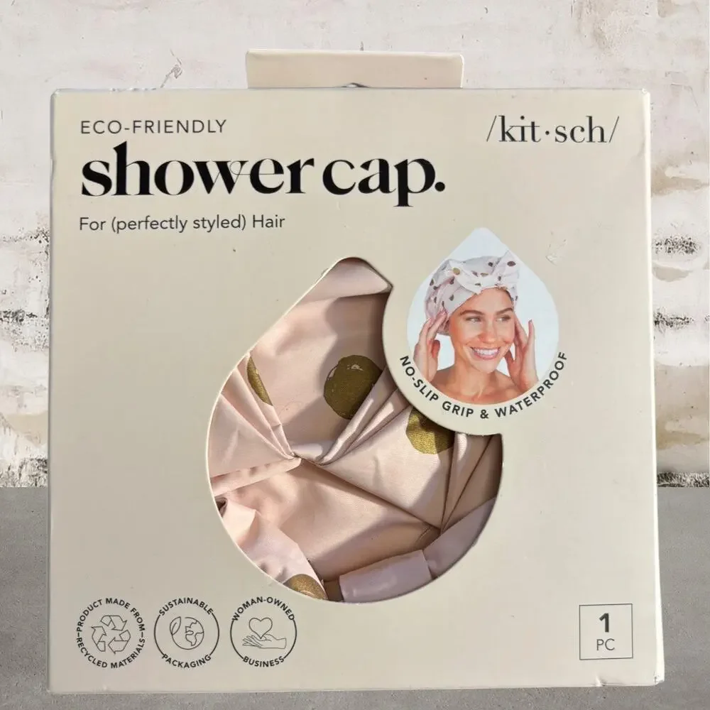 Kitsch Blush Dot Shower Cap NIB